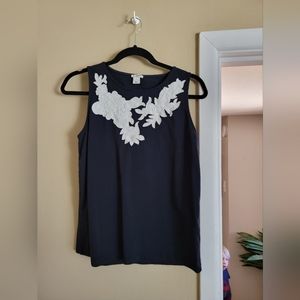 J Crew Embroidered Sleeveless Top